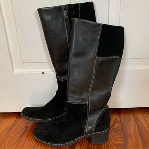 AEROSOLES classic leather & suede heeled boots - 9.5M